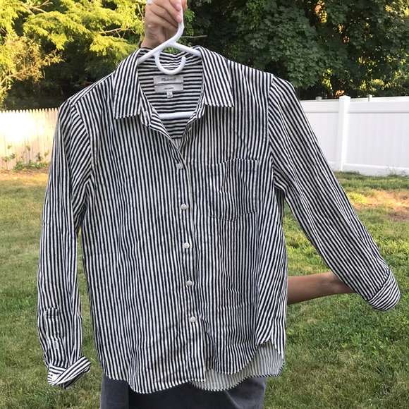 Madewell striped long sleeve button down - Picture 1 of 2